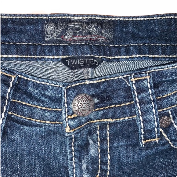 Silver twisted jeans bootcut 26x31 dark wash contrast stitch - Picture 3 of 7